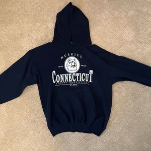 UConn Vintage Hoodie Navy Blue Mens Large